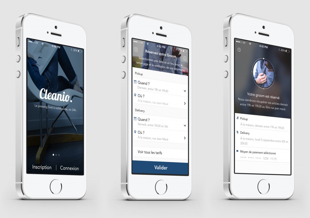 Cleanio App - 3 screens