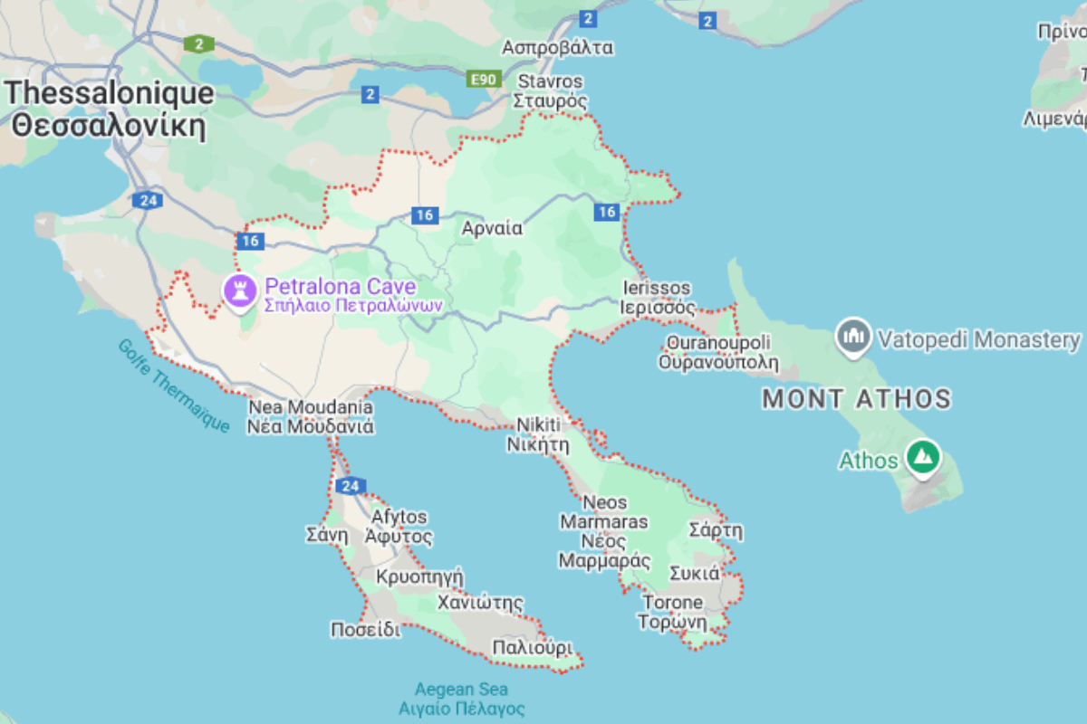 Région Chalcidique visité