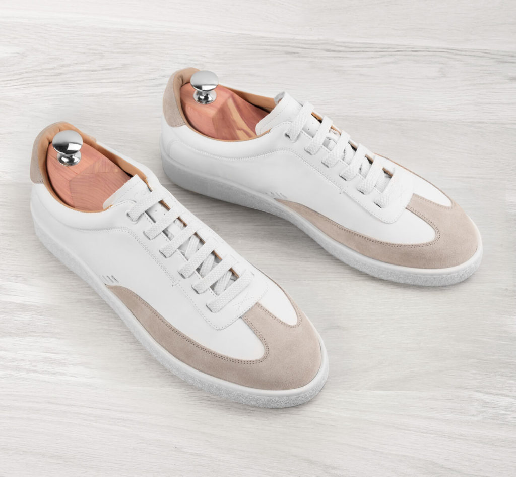 baskets blanches en cuir