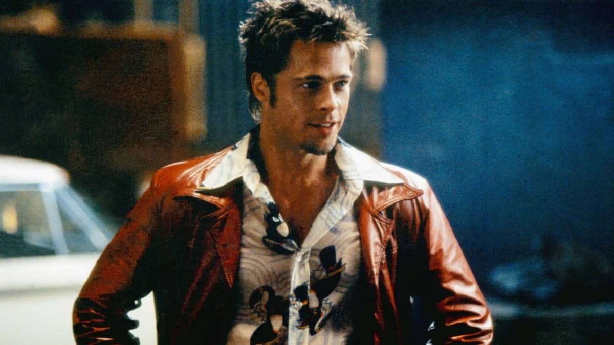 veste en cuir homme fight club brad pitt