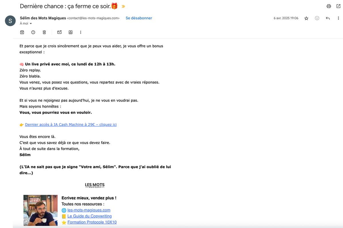Les Mots Magiques newsletter formation en copywriting