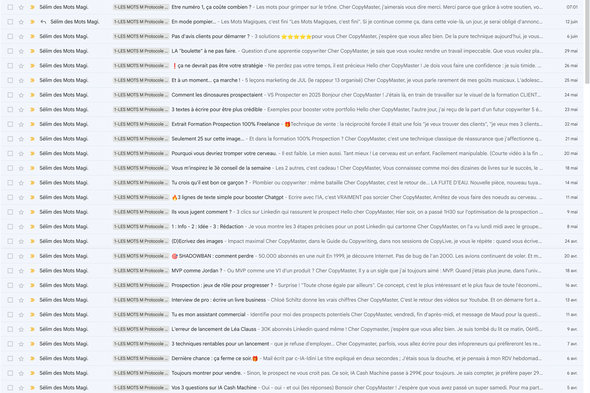 Newsletter Les Mots Magiques conseils copywriting